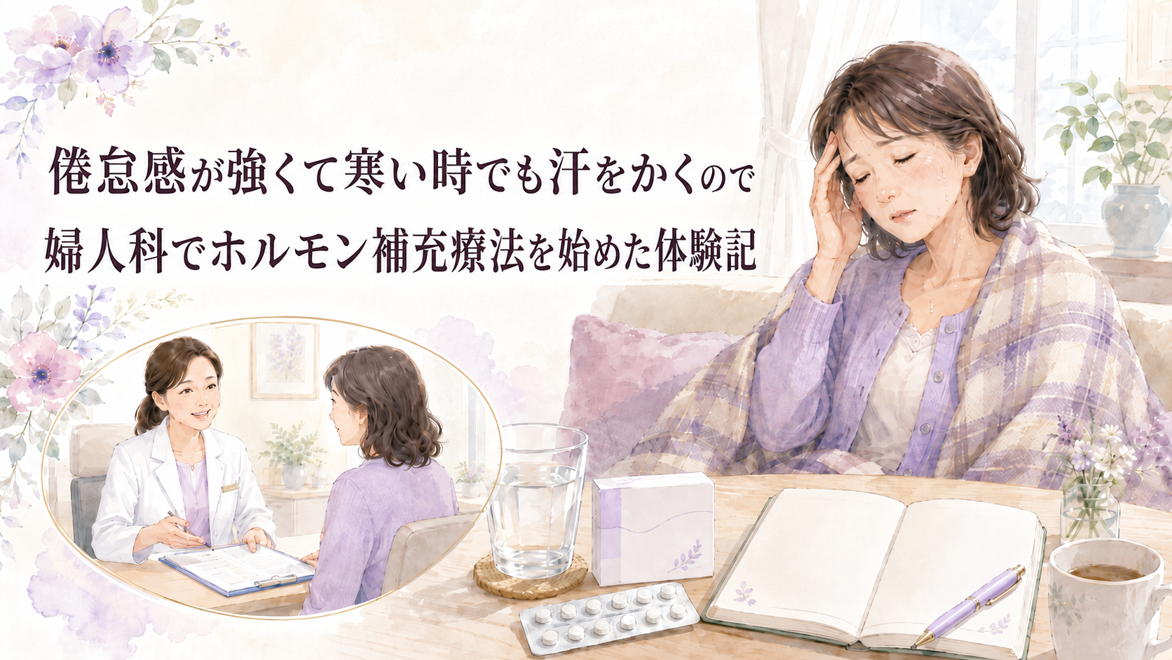 倦怠感が強くて寒い時でも汗をかくので婦人科でホルモン補充療法を始めた体験記