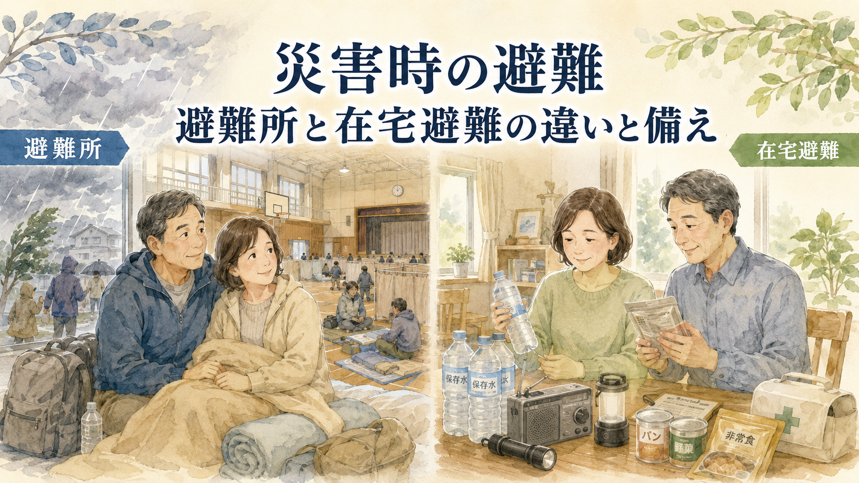災害時の避難、避難所と在宅避難の違いと備え