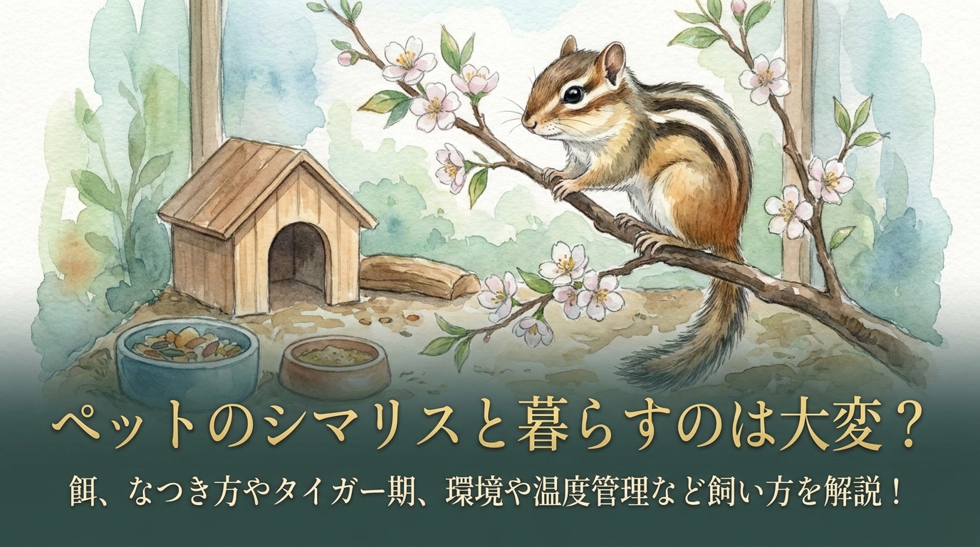 ペットのシマリスと暮らすのは大変?|餌、なつき方やタイガー期、環境や温度管理など飼い方を解説!