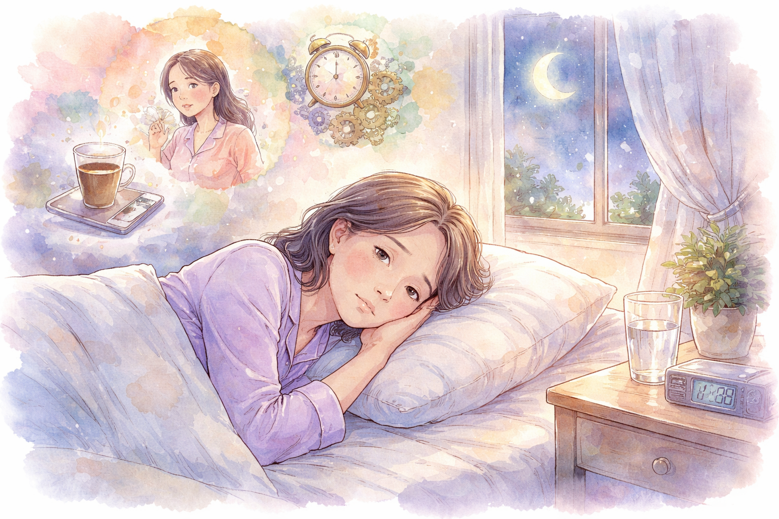 夜中に目が覚めるのは「更年期×加齢×生活要因」の重なりです